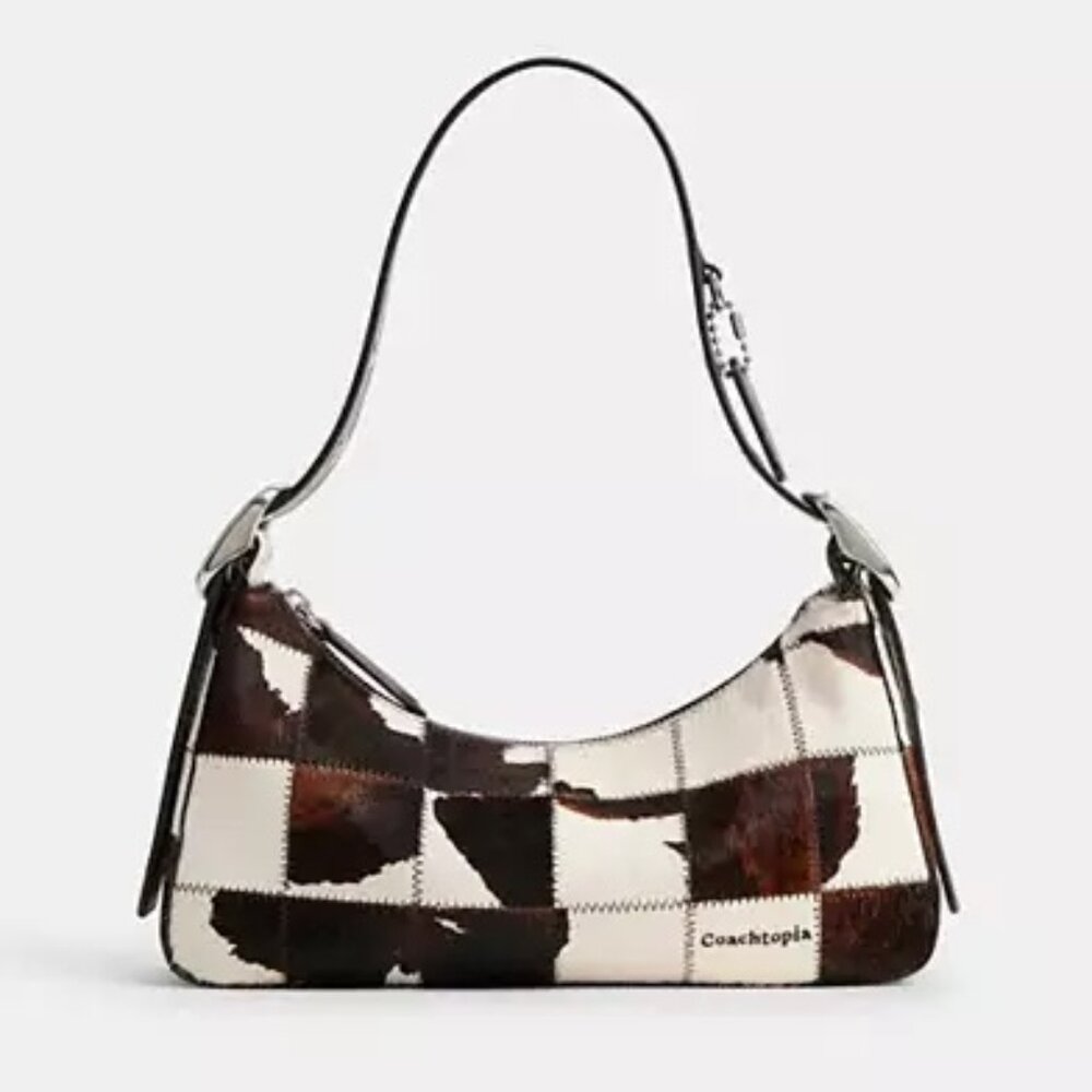 NWT Coachtopia Alter Ego Shoulder Bag In Upcrafted Haircalf With Cow Print - Picture 1 of 7
